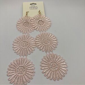 earrings for women Pink Lace Lightweight Dangle